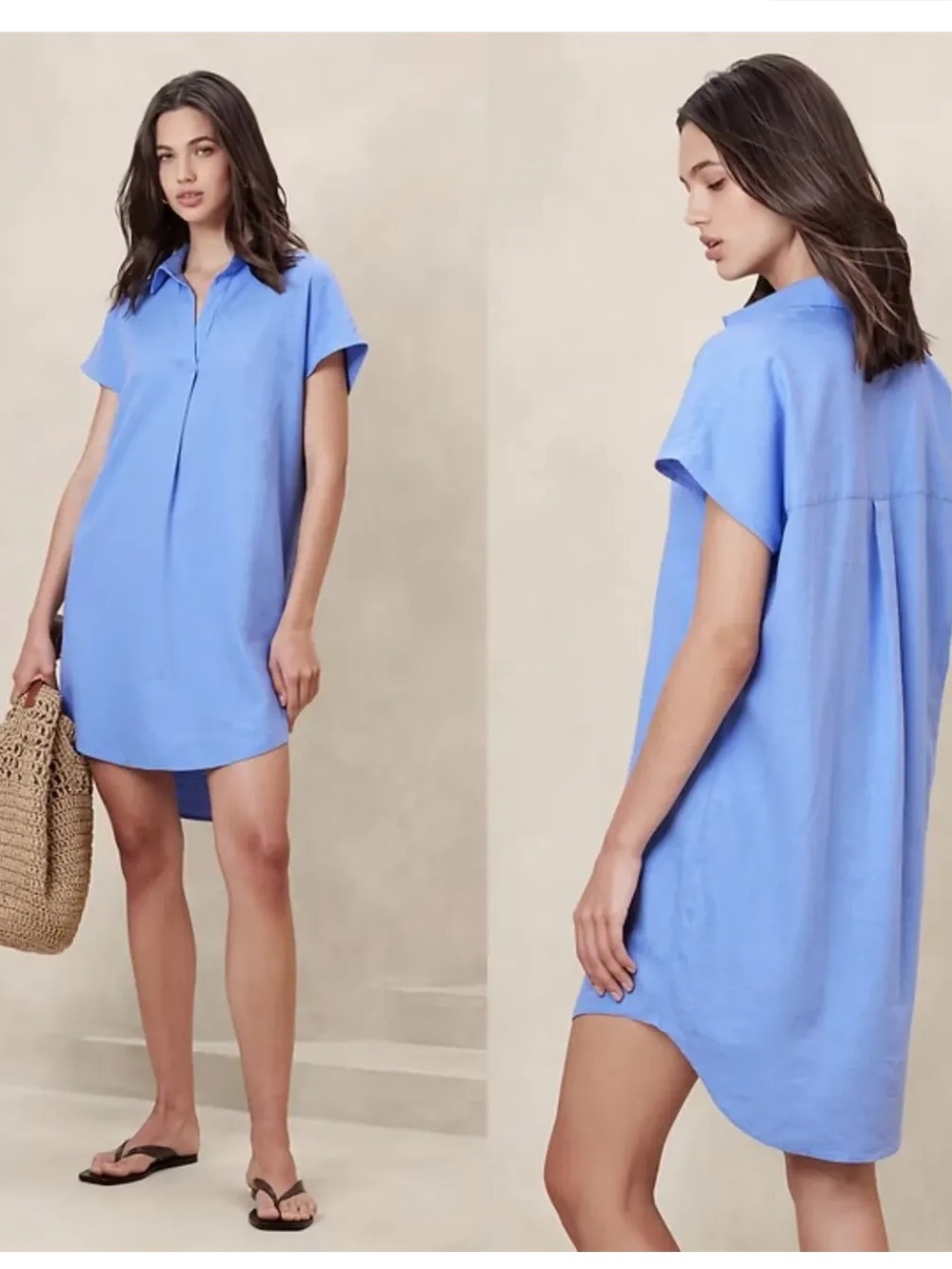 Banana Republic Sky Blue Linen-Blend Shirt